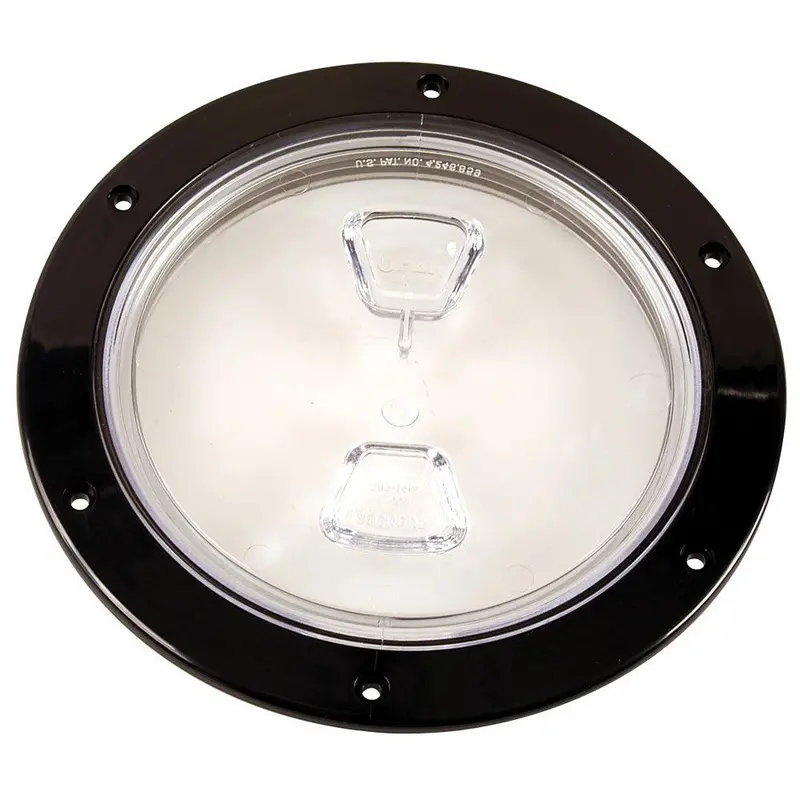 Beckson  6" Clear Center Screw-Out Deck Plate - Black [Dp60-B-C] 1