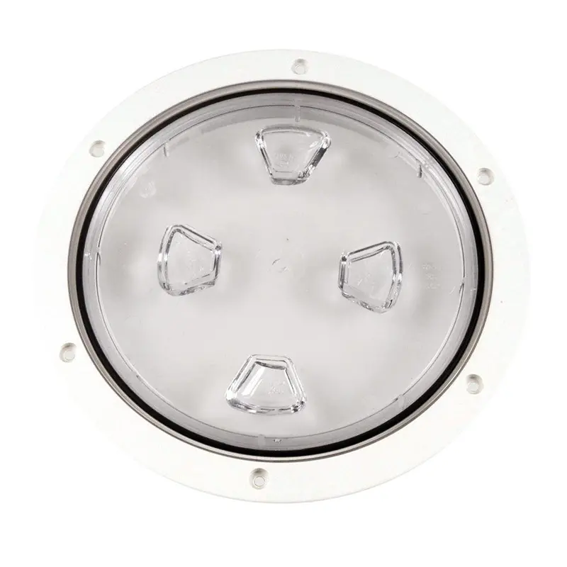 Beckson 8" Clear Center Screw-Out Deck Plate - White [Dp80-W-C] 1