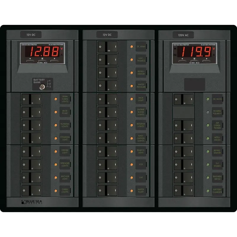 Blue Sea 1218 12V Dc Main + 19 Positions / 120V Ac Main + 6 Positions [1218] 1