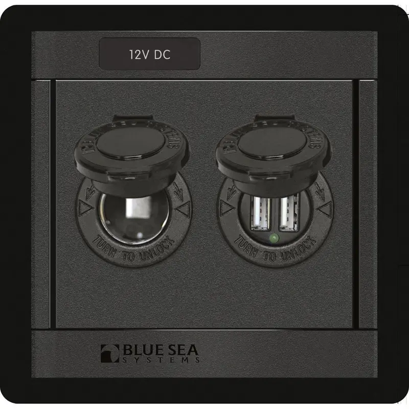 Blue Sea 1478 360 Panel - 12V Dc Socket & Dual Usb Charger [1478] 1