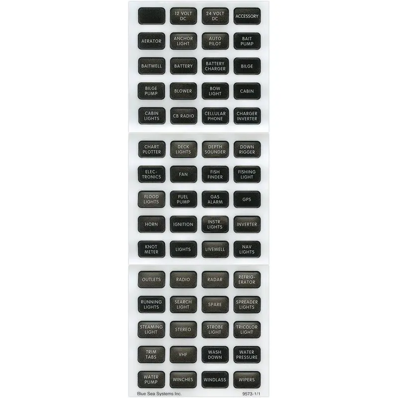 Blue Sea 8214 Black Small Format Label Kit - 60 Labels [8214] 1