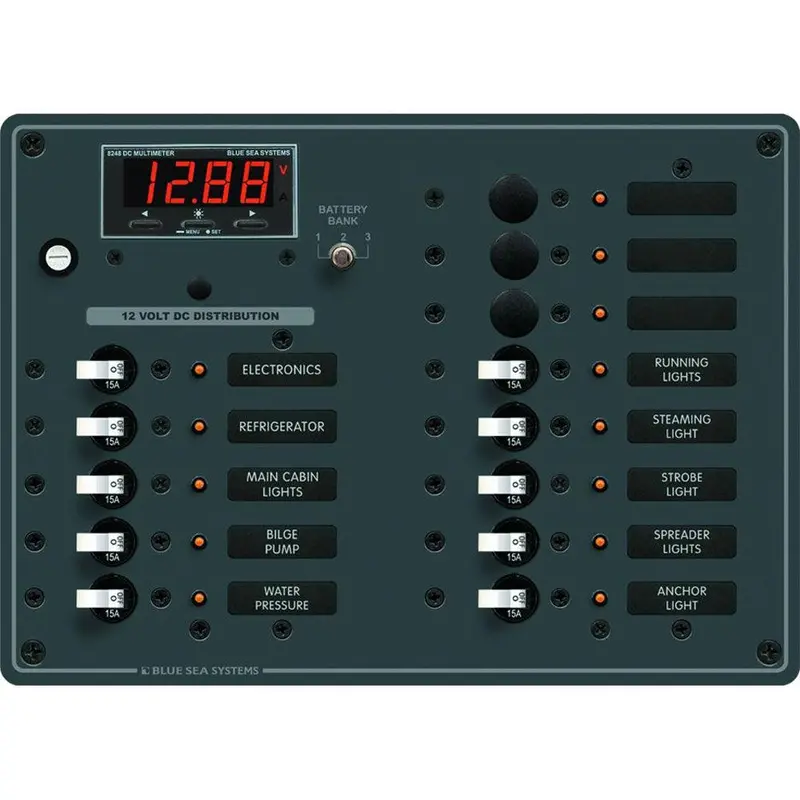 Blue Sea 8403 Dc Panel 13 Position W/ Multimeter [8403] 1