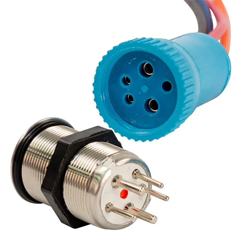Bluewater 22Mm Push Button Switch - Off/On Contact - Blue/Red Led - 1' Lead [9059-1113-1] 1