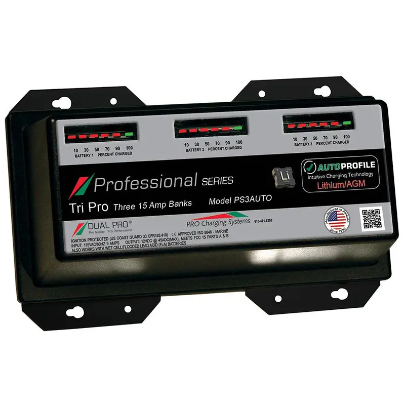 Dual Pro Ps3 Auto 15A - 3-Bank Lithium/Agm Battery Charger [Ps3auto] 1