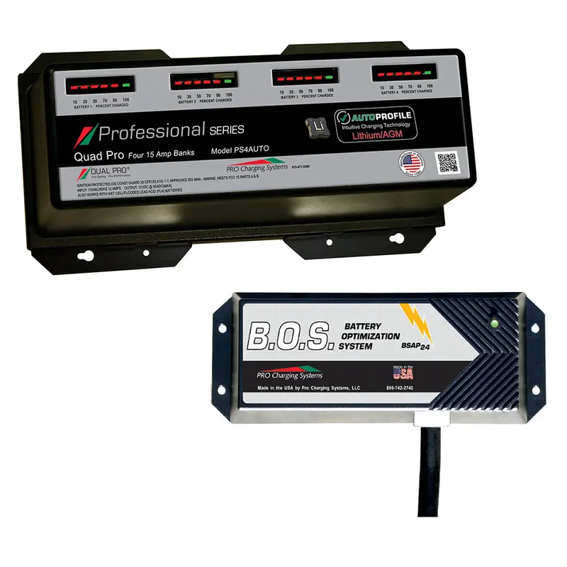 Dual Pro Ps4 Auto 4 Bank Battery Charger W/3 Bank B.O.S. [Ps4auto/Bos12v3] 1