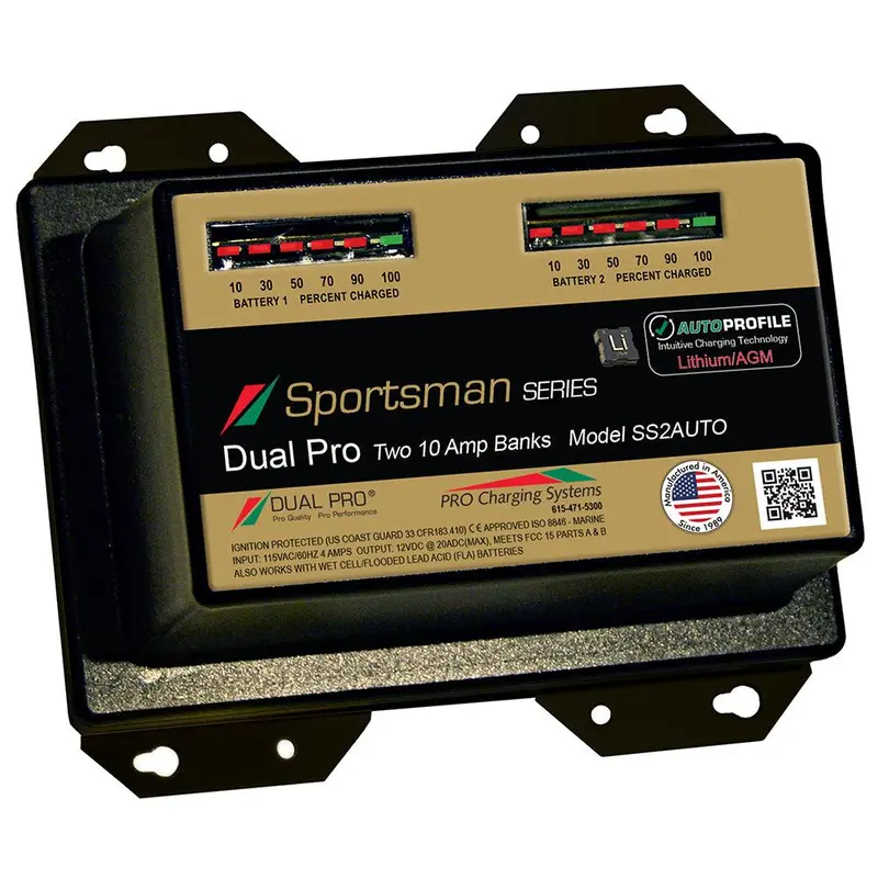 Dual Pro Ss2 Auto 20A - 2-Bank Lithium/Agm Battery Charger [Ss2auto] 1