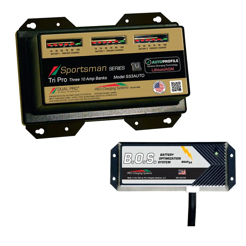 Dual Pro Ss3 Auto 3 Bank Battery Charger W/2 Bank B.O.S. [Ss3auto/Bos12v2] 1