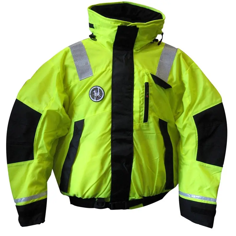 First Watch Ab-1100 Flotation Bomber Jacket - Hi-Vis Yellow/Black - Xl  [Ab-1100-Hv-Xl] 1