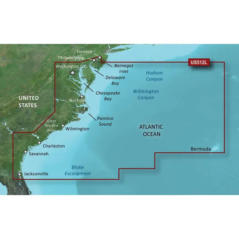 Garmin Bluechart G3 Vision Hd - Vus512l - Mid-Atlantic - Microsd/Sd [010-C0741-00] 1
