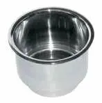 Jif Marine 3.6" Stainless Steel Cup Holder W/Pad And Clear Drain  Fvt 1