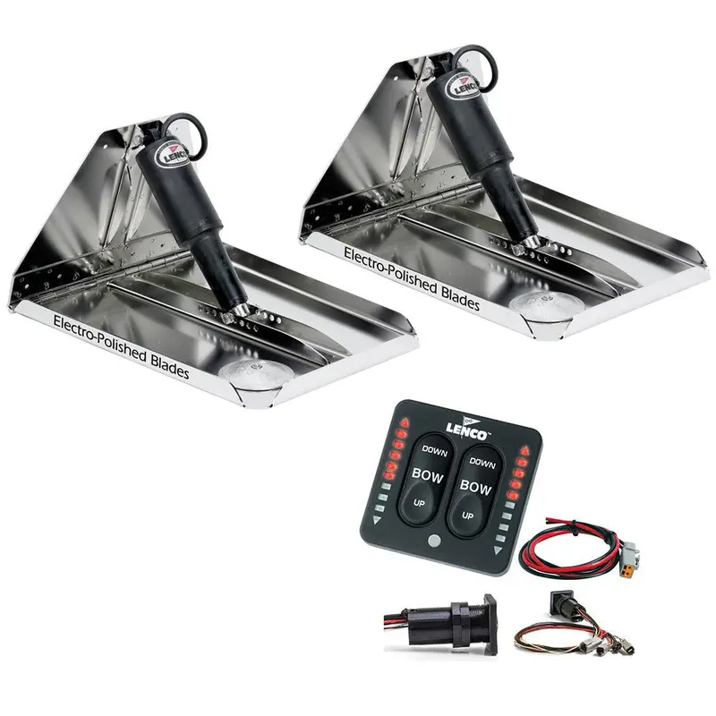 Lenco 16" X 12" Heavy Duty Performance Trim Tab Kit W/Led Indicator Switch Kit 12V [Rt16x12hdi] 1