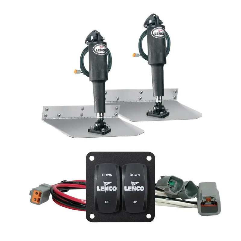 Lenco 9" X 12" Standard Trim Tab Kit W/Double Rocker Switch [15101-104] 1