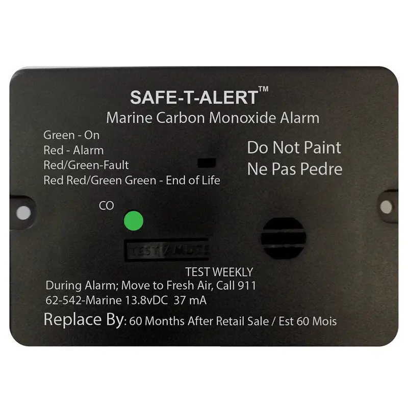 Safe-T-Alert 62 Series Carbon Monoxide Alarm W/Relay - 12V - 62-542-R-Marine - Flush Mount - Black [62-542-R-Marine-Bl] 1