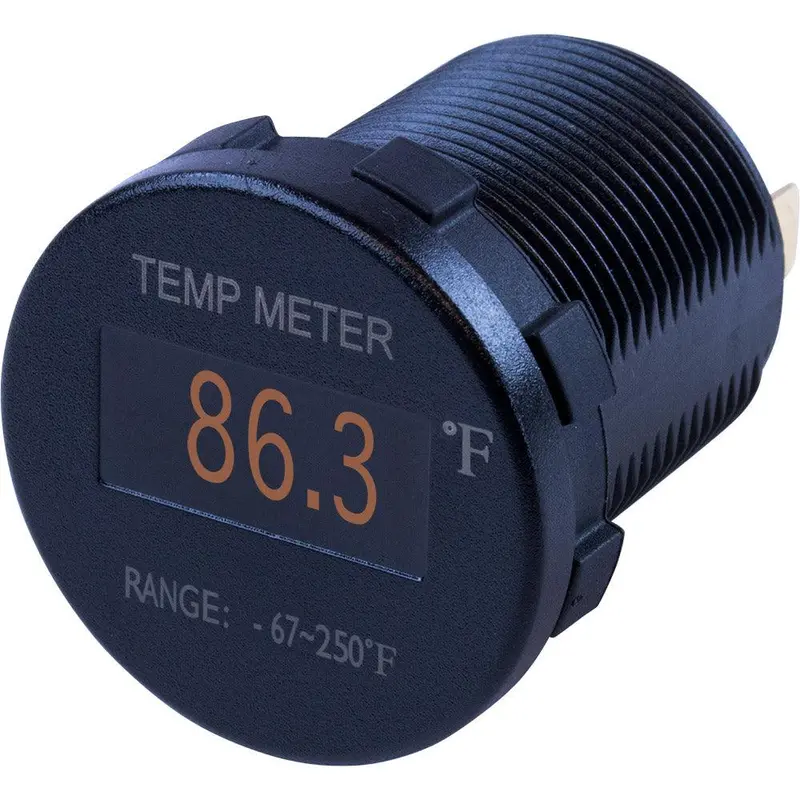 Sea-Dog Round Oled Temperature Meter Fahrenheit W/6 Lead [421610-1] 1