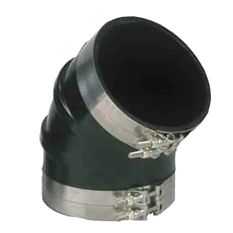 Trident Marine 8" Id 45-Degree Epdm Black Rubber Molded Wet Exhaust Elbow W/4 T-Bolt Clamps [Trl-845-S/S] 1