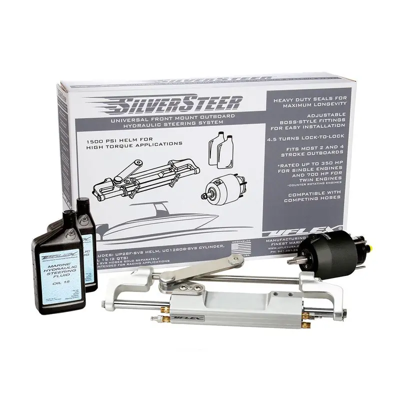 Uflex Silversteer 2.0 High-Performance Front Mount Outboard Hydraulic Steering System - 1500Psi Fm V2 [Silversteer2.0B] 1