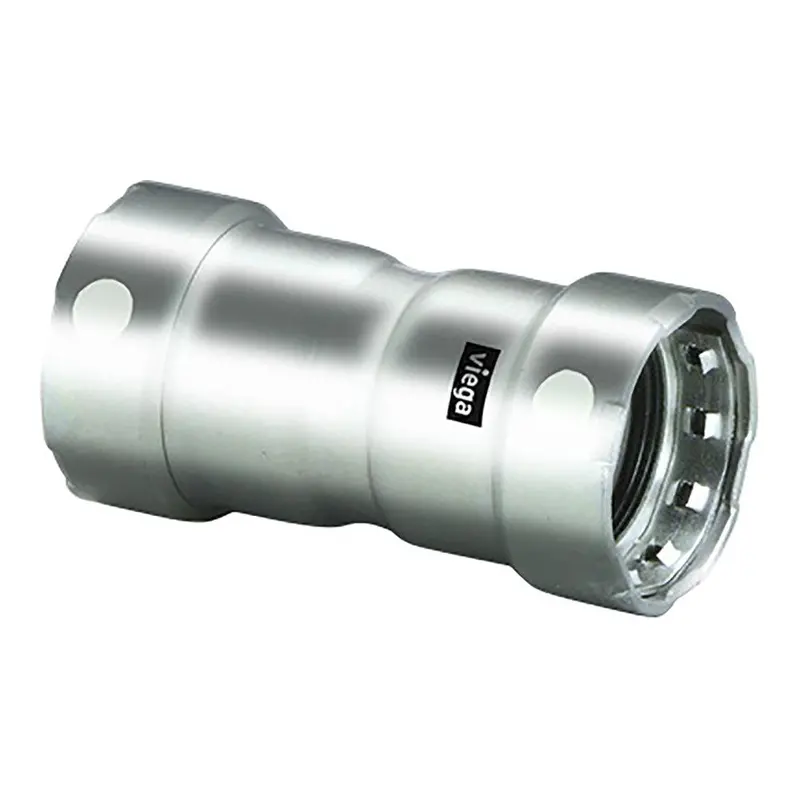 Viega Megapress 1/2" Stainless Steel 304 Coupling W/Stop - Double Press Connection - Smart Connect Technology [95285] 1