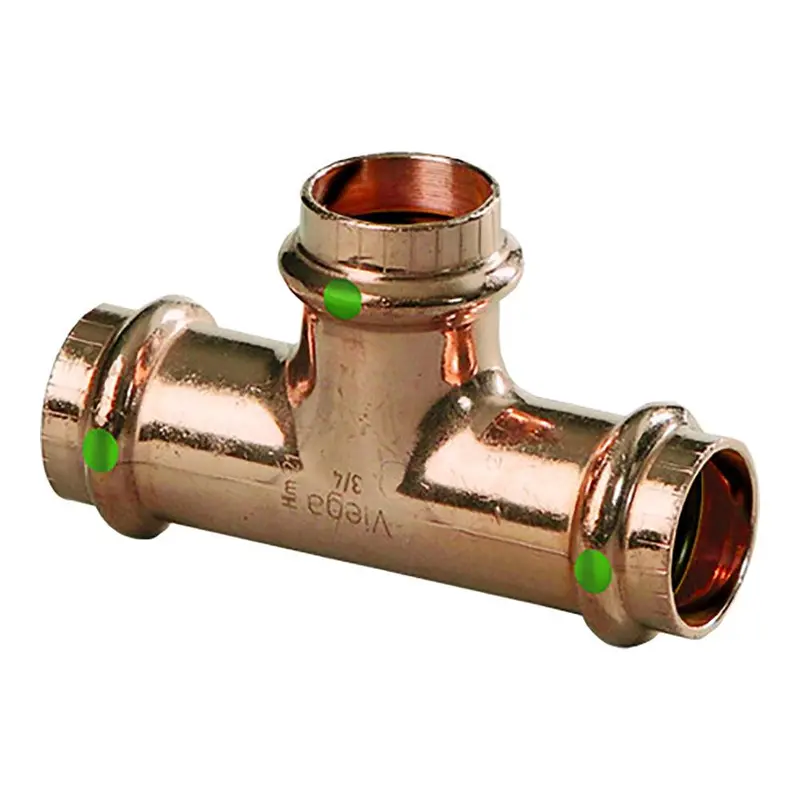 Viega Propress 1" Copper Tee - Triple Press Connection - Smart Connect Technology [77412] 1
