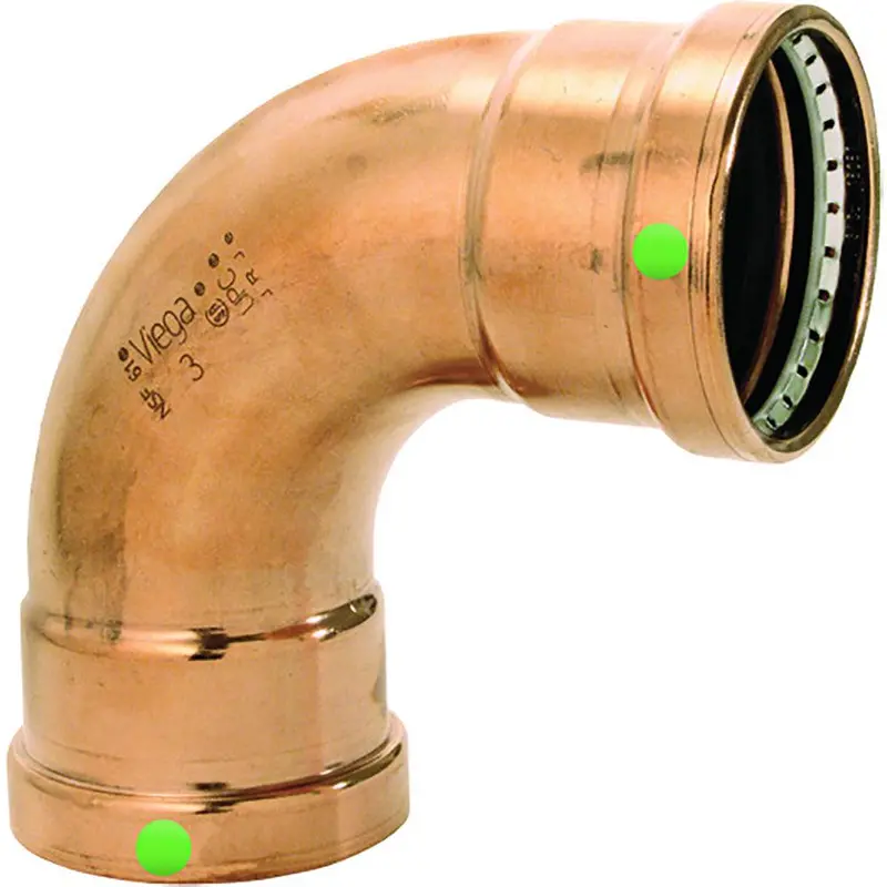 Viega Propress 2-1/2" - 90 Copper Elbow - Double Press Connection - Smart Connect Technology [20623] 1