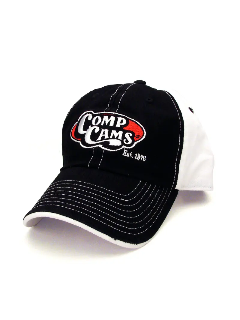 Comp Cams Retro Baseball Cap – Black And White With Classic Logo 1