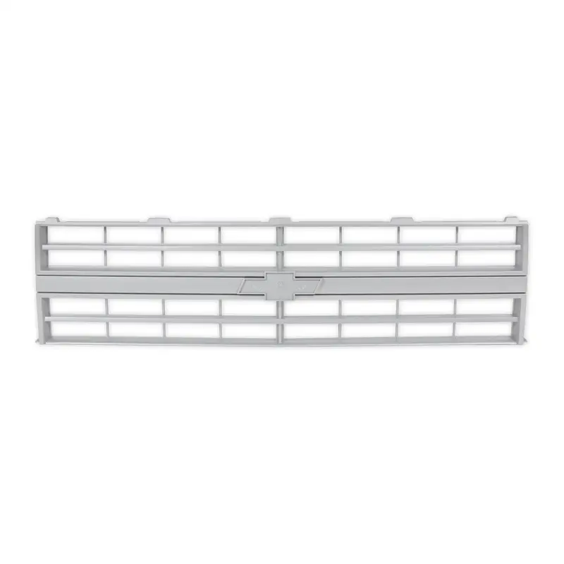 Holley 04-178 Classic Truck Grille – Silver Single-Headlight Design Featuring Bowtie Emblem (No Molding) 1