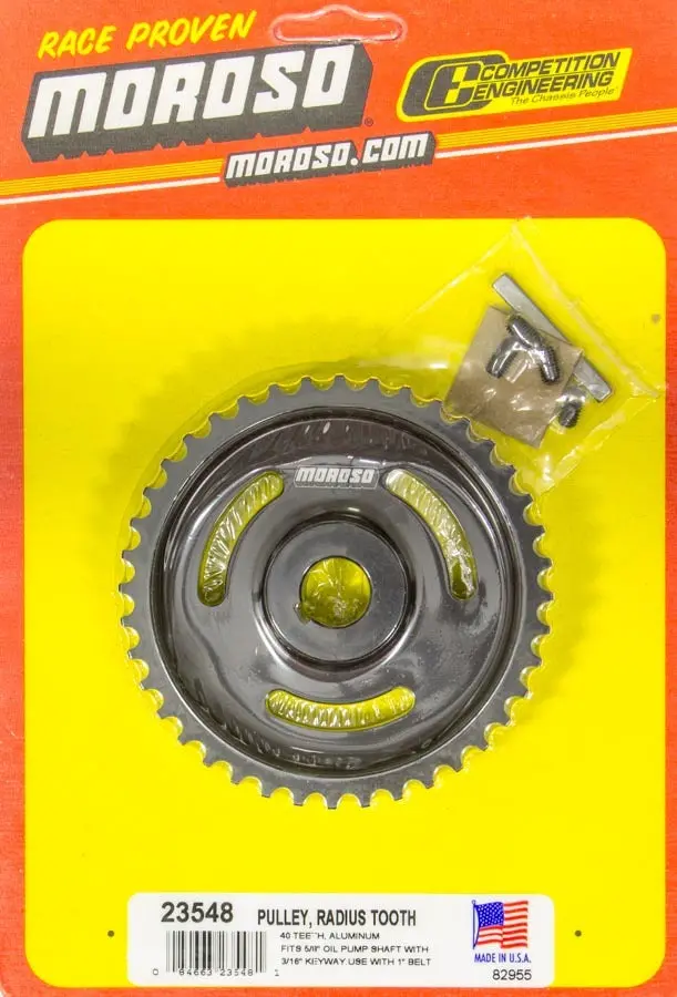 Moroso 23548 Dry Sump Pump Pulley – 40-Tooth Radius Tooth Design 1