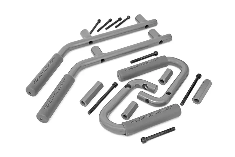 Rough Country 6503Gray Steel Grab Handle Set For Jeep Wrangler Jk (2007–2018) 1