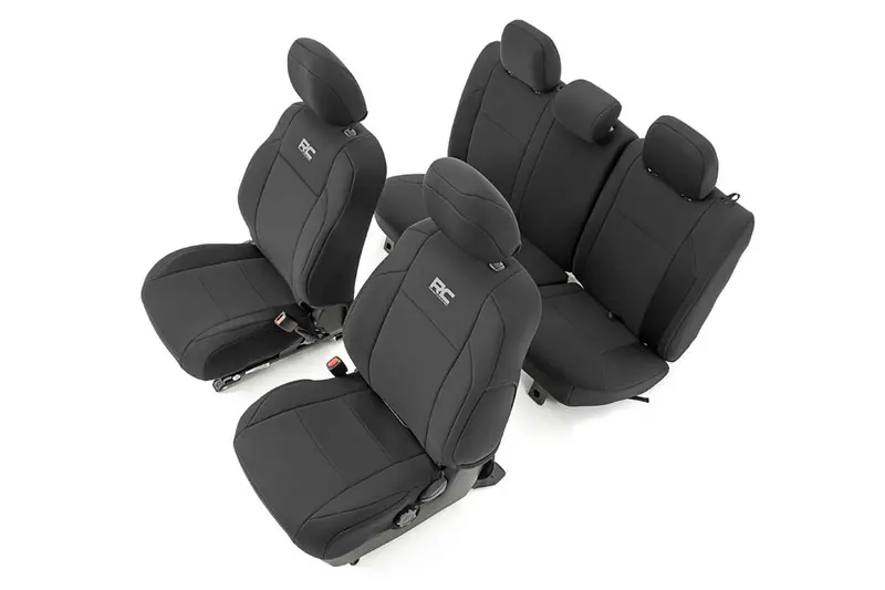 Rough Country 91031 Tacoma Neoprene Front And Rear Seat Covers For 16-Pres Toyota Tacoma Crew Cab Rough Country 1