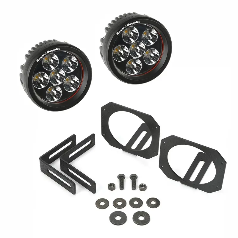 Rugged Ridge 11232.27 Round 3.5-Inch Led Light And Mounting Kit 1