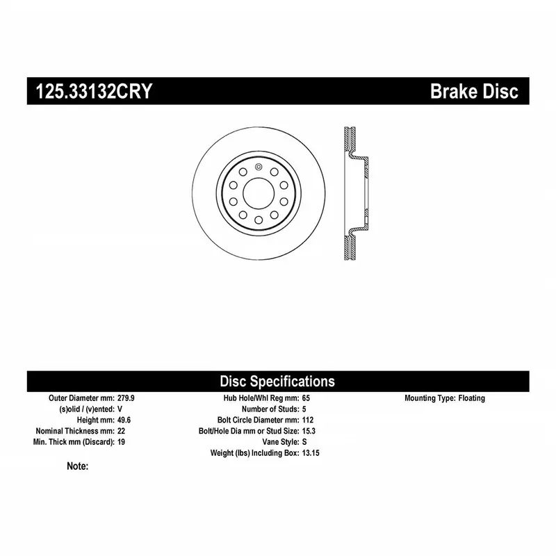 Stoptech 125.33132Cry Cryo-Treated High-Carbon Front Brake Rotors 1