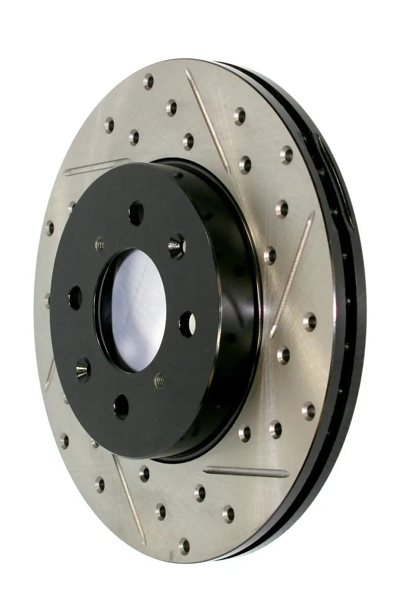 Stoptech 127.45090L Front Left Drilled And Slotted Sport Brake Rotor 1