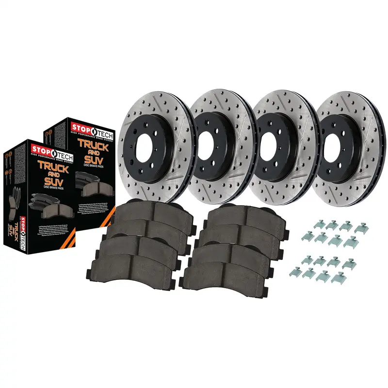 Stoptech 968.47024 Four-Wheel Slotted And Drilled Big Brake Axle Pack 1