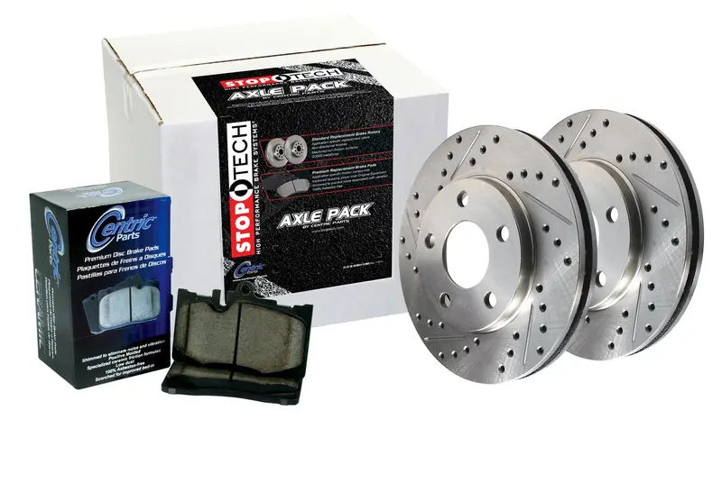 Stoptech Sport Rear Axle Pack – Slotted Rotors, Brake Lines & Hardware 1