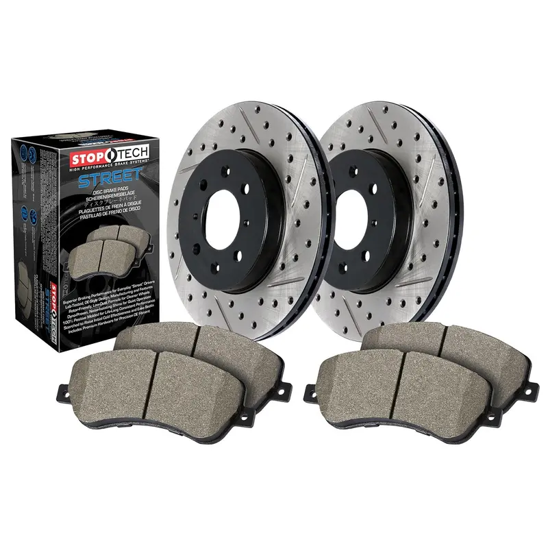 Stoptech Street Axle Pack – Front Drilled & Slotted Brake Kit (938.33111) 1